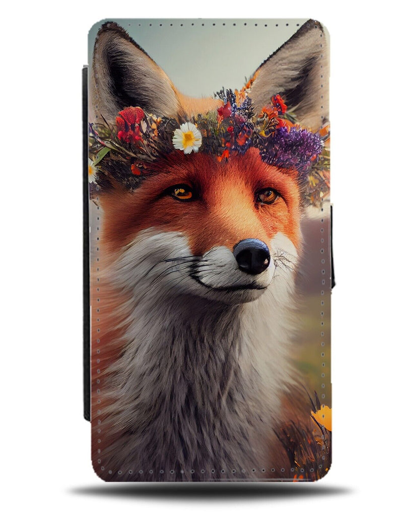 Red Fox In Flower Crown Flip Wallet Case Floral Funny Novelty Foxes Street CG09
