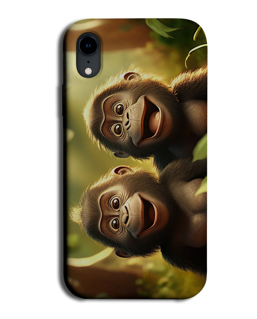 Funny Laughing Chimps Phone Case Cover Monkeys Cheeky Monkey Picture Kids BG66