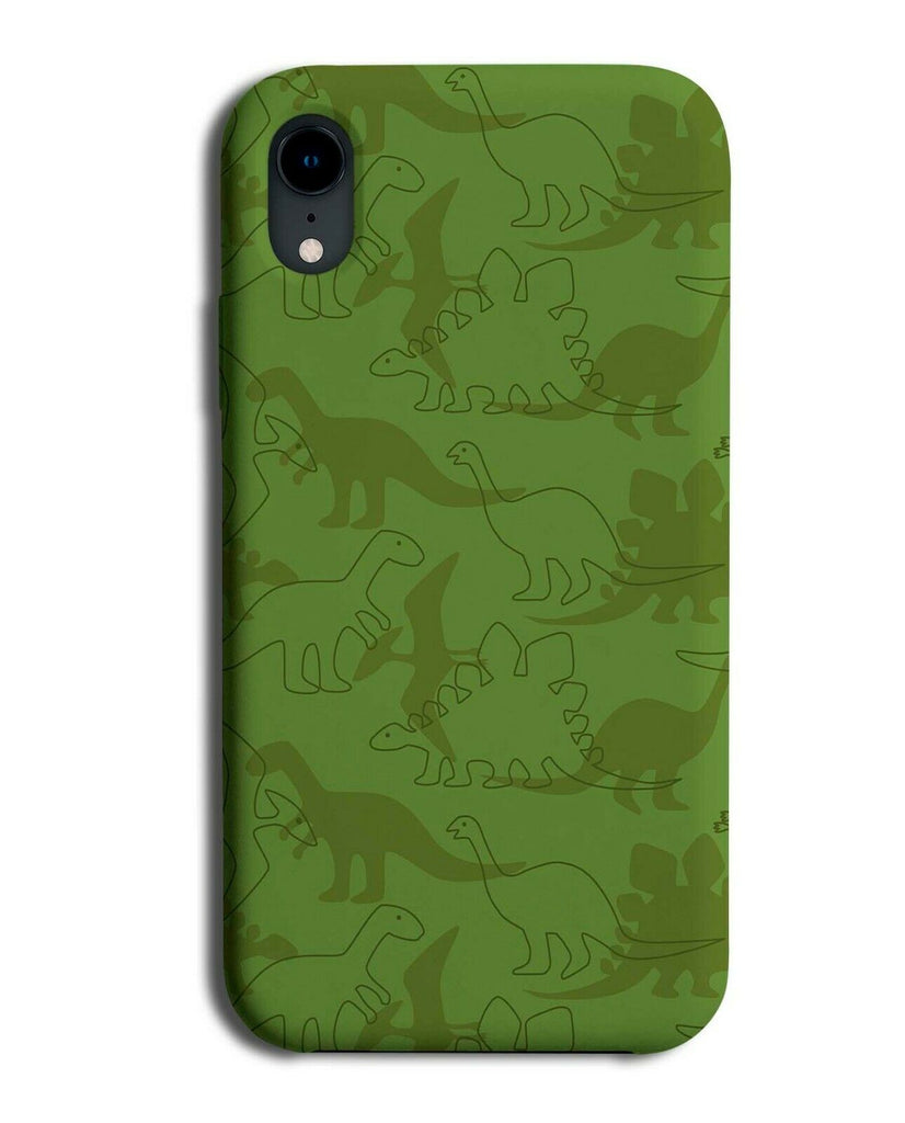 Dark Green Phone Case Cover Coloured Dinosaurs Dinosaur Shadow Shadows F600