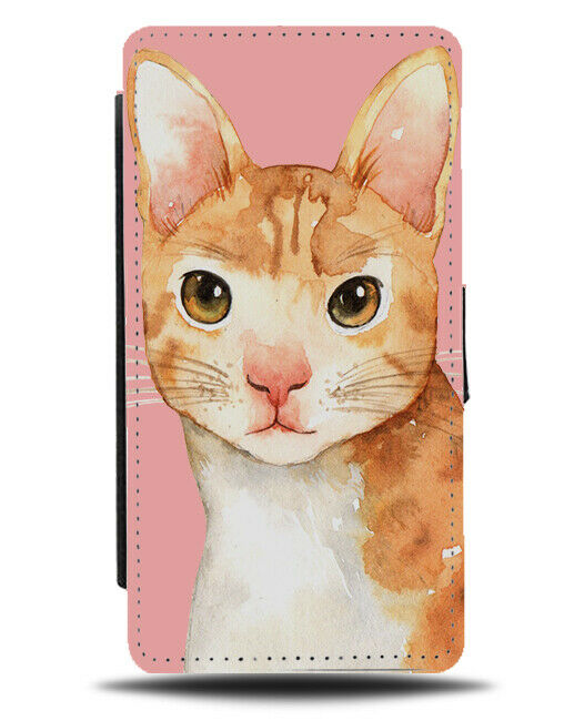 Ginger Cat Watercolour Painting Print Flip Wallet Case Kitten Cats Kittens H965