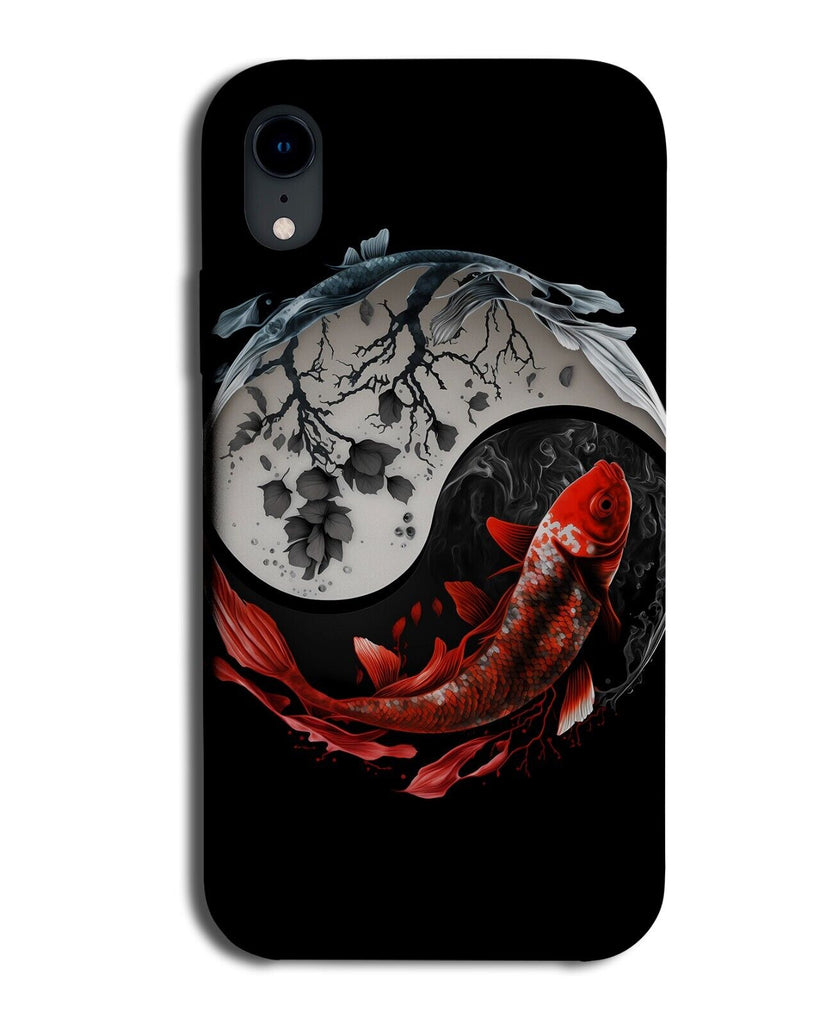 Black and Orange Yin &amp; Yang Koi Fish Phone Case Cover Kois Carp Carps Asia BG68