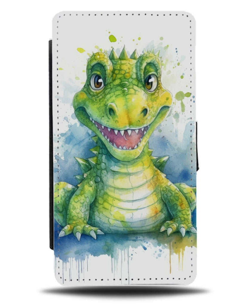 Children's Style Alligator Cartoon Flip Wallet Case Kids Childs Alligators DA98