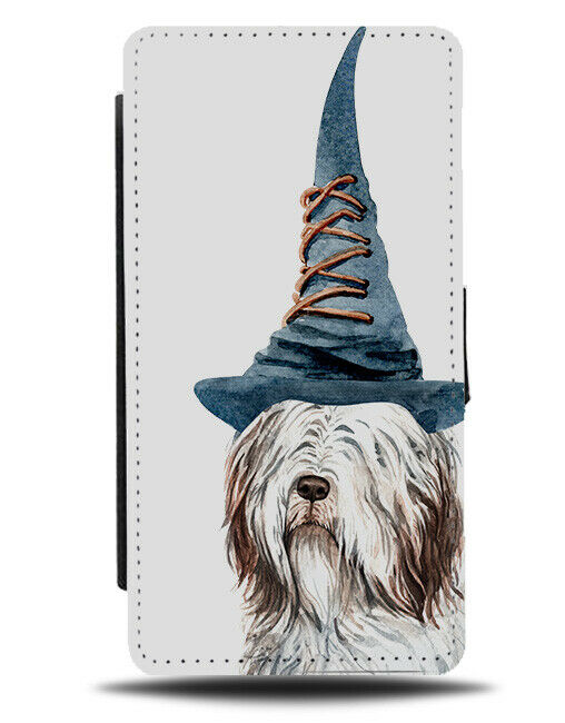 Old English Sheepdog Flip Wallet Phone Case Dog Hat Magic Magician Witch K578