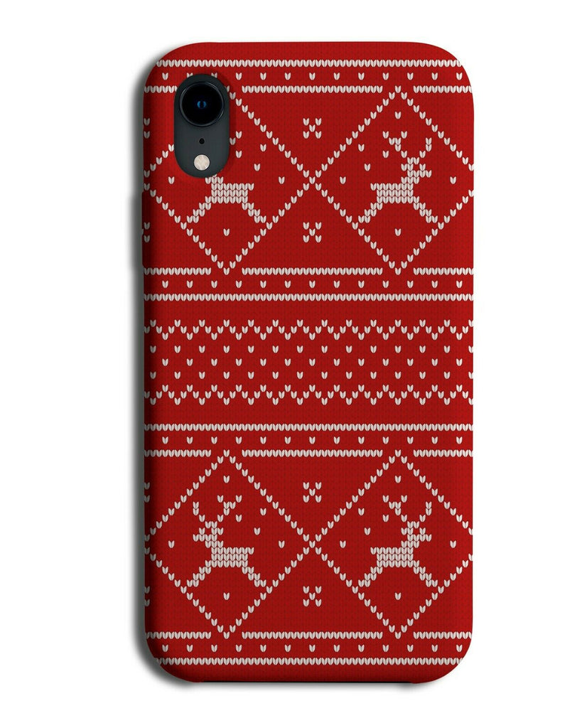 Red Christmas Reindeer Jumper Pattern Phone Case Cover Design Style Xmas H843