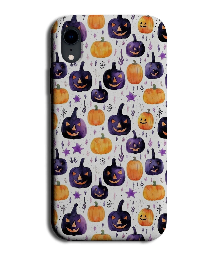 Orange and Purple Pumpkins Phone Case Cover Pumpkin Watercolour Halloween CV59