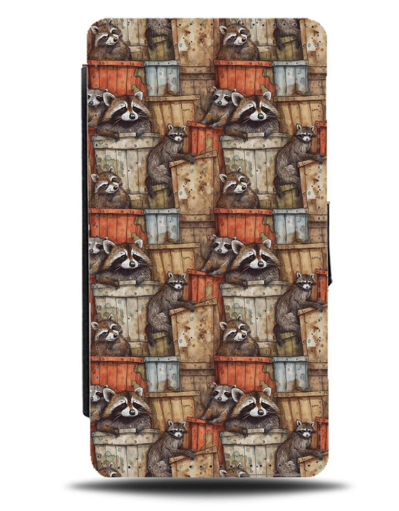 Vintage Raccoon In Bins Flip Wallet Case Raccoons Racoon Racoons Artwork CA17