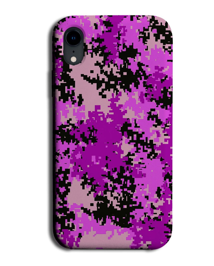 Girls Pink Pixelated Camo Print Phone Case Cover Dark Hot Pixels Camouflage AU92