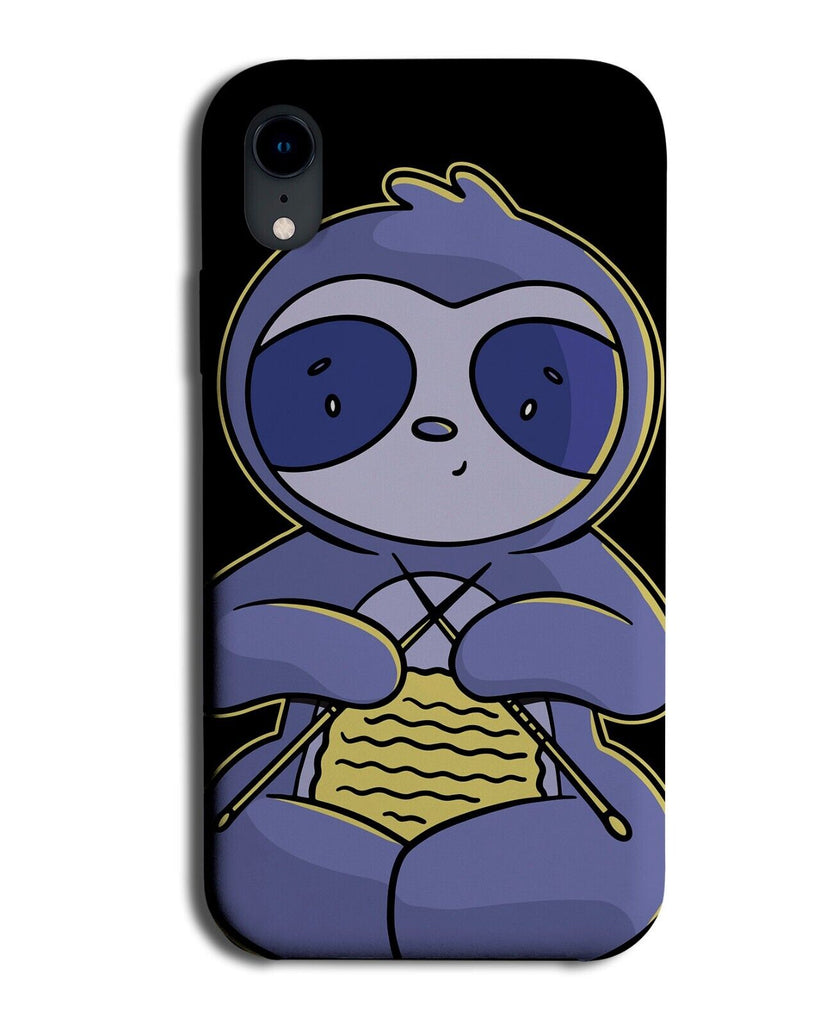 Funny Sloth Knitting Phone Case Cover Knitter Sloths Cartoon Purple Knit P923
