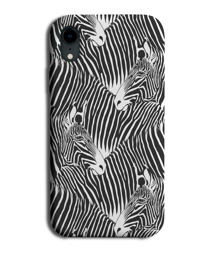 Zebra Face Pattern Design Phone Case Cover Zebras Faces Black White Print F729