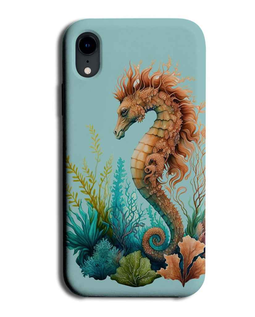 Seahorse Painting Phone Case Cover Sea Horse Ocean Blue Fish Picture Marine BG40