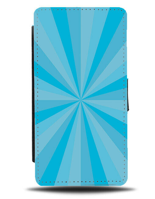 Baby Blue Coloured Cartoon Spirals Flip Wallet Case 60s 50s Retro Shapes G581