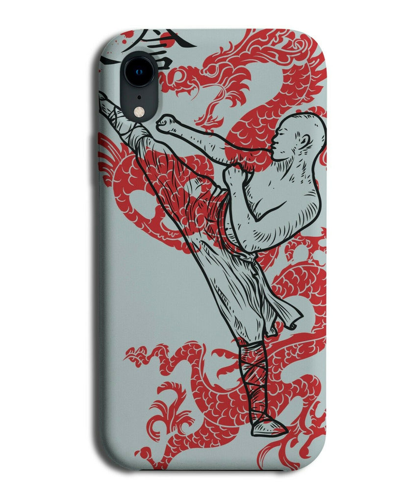 Red and Cream Ninja Monk Phone Case Cover Dragon Stencilling Karate Judo E342