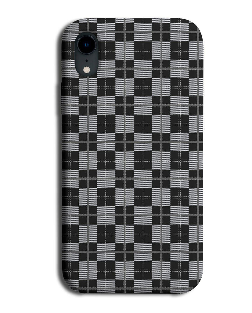 Grey and Black Mens Chequered Phone Case Cover Stylish Squares Pattern K765