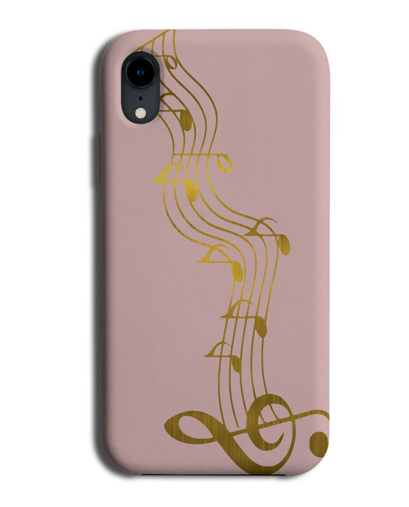 Pink and Gold Musical Notes Phone Case Cover Music Symbols Writing Score A574