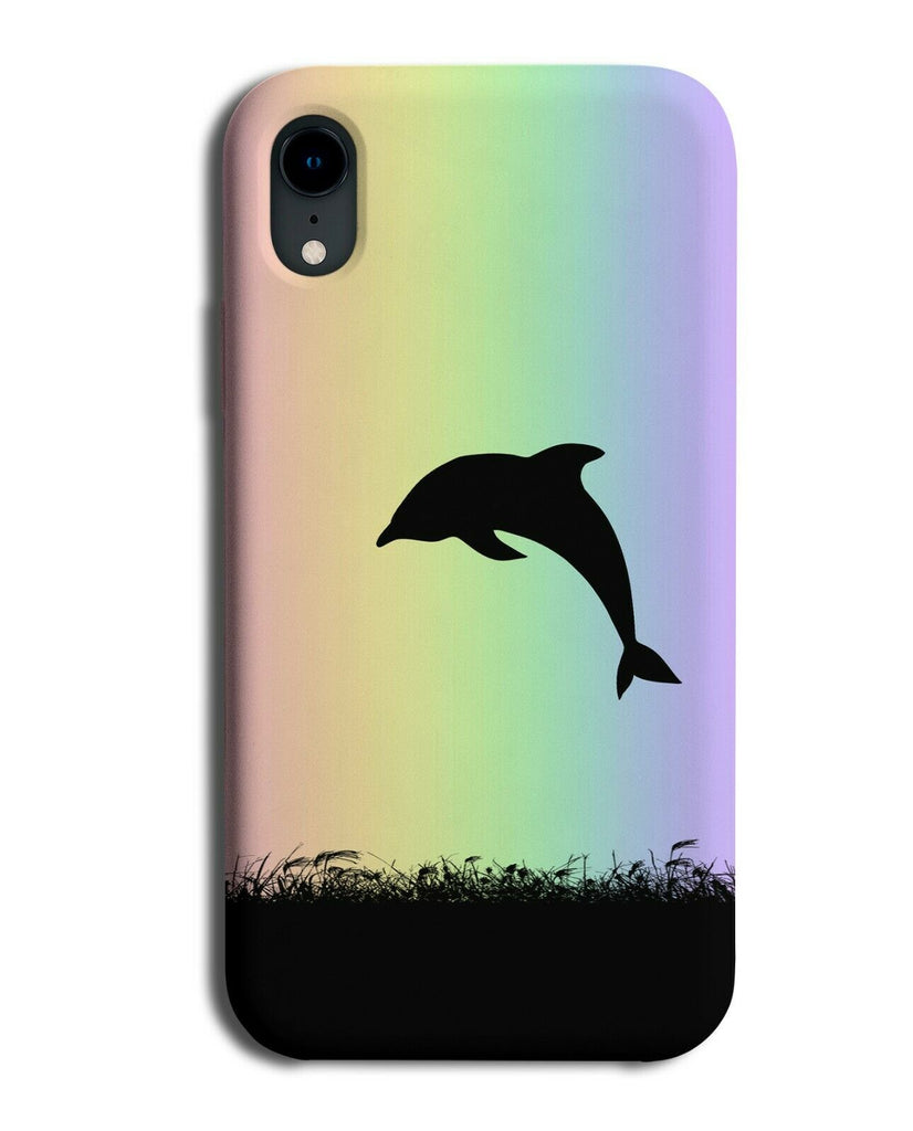 Dolphin Silhouette Phone Case Cover Dolphins Rainbow Colourful I083