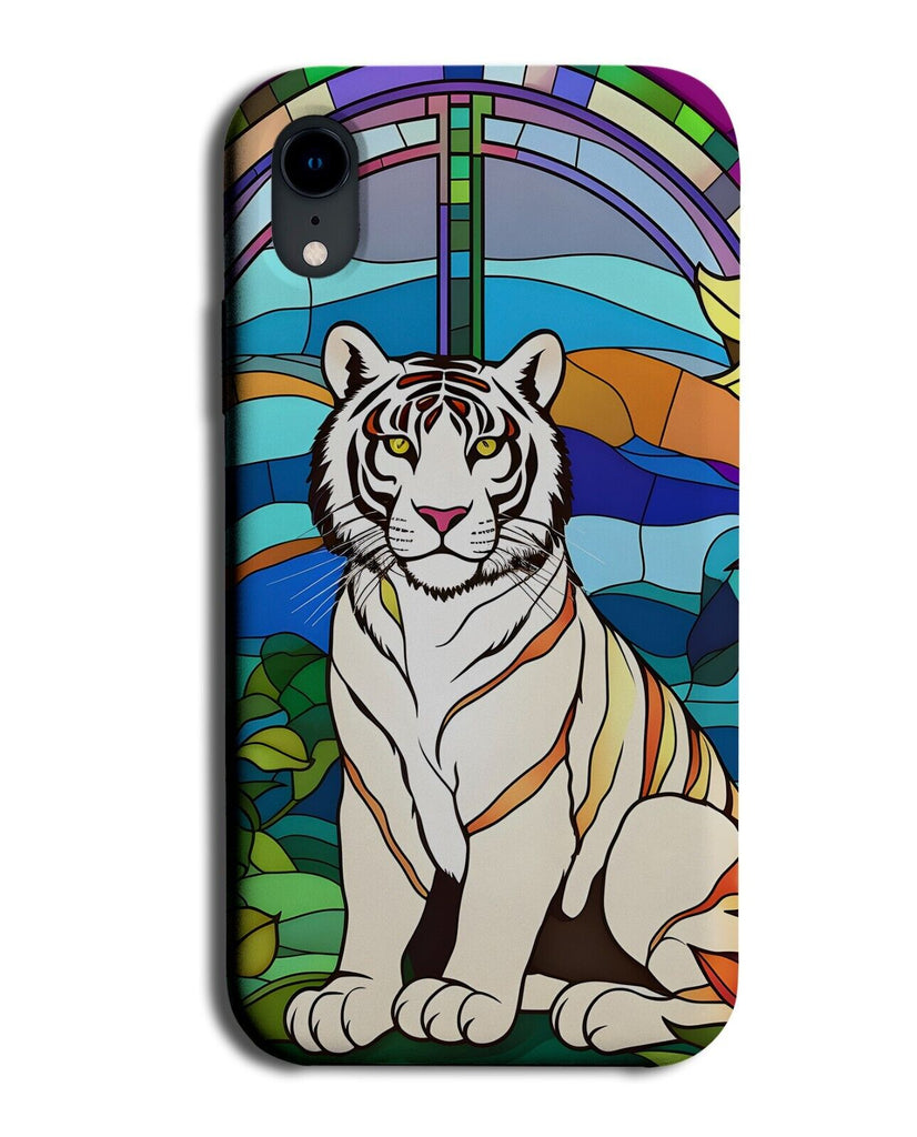 White Tiger Stained Glass Window Design Phone Case Cover Tigers Coloured CR89