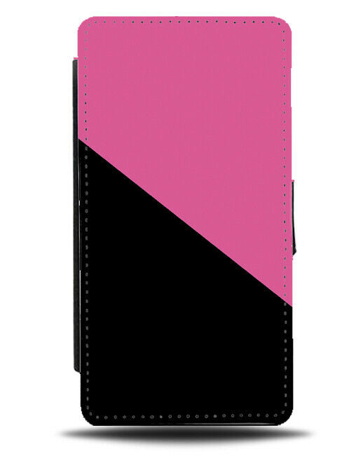 Hot Pink and Black Flip Cover Wallet Phone Case Dark Girly Gothic Goth i433