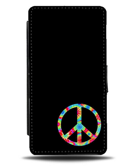 Multicoloured Peace Sign Flip Cover Wallet Phone Case Symbol And Love B929