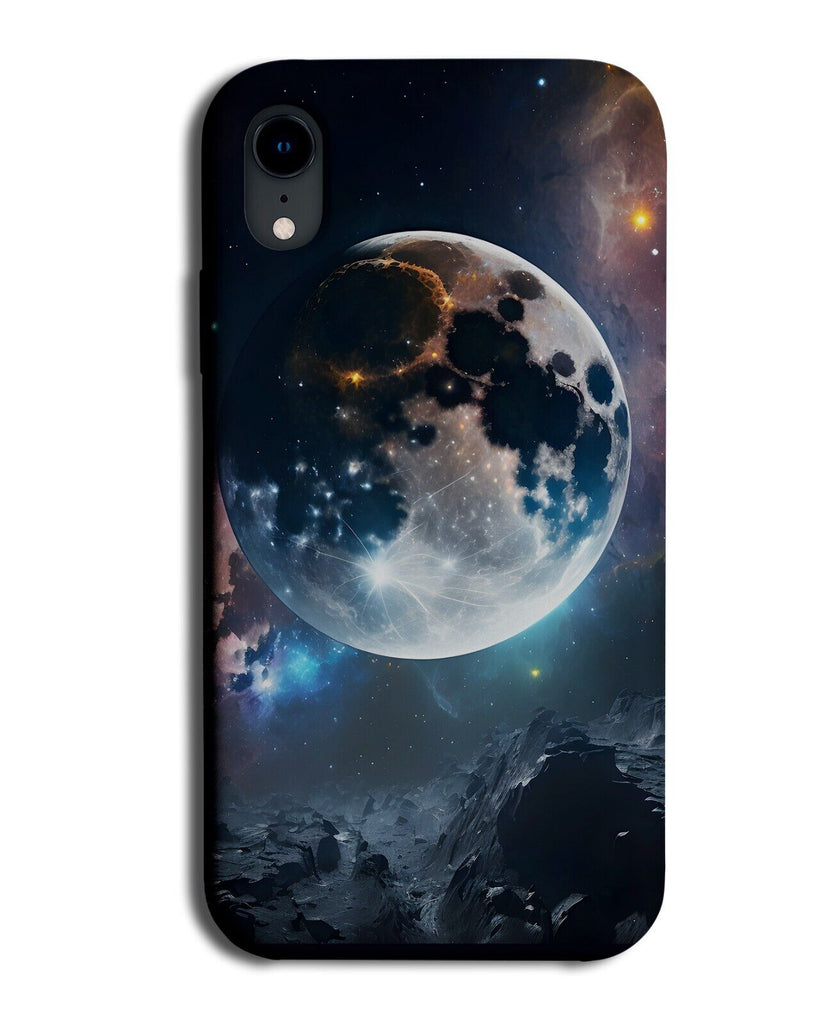 Moon In Outer Space Phone Case Cover Shining Moonlight Light Glow Photo CH75