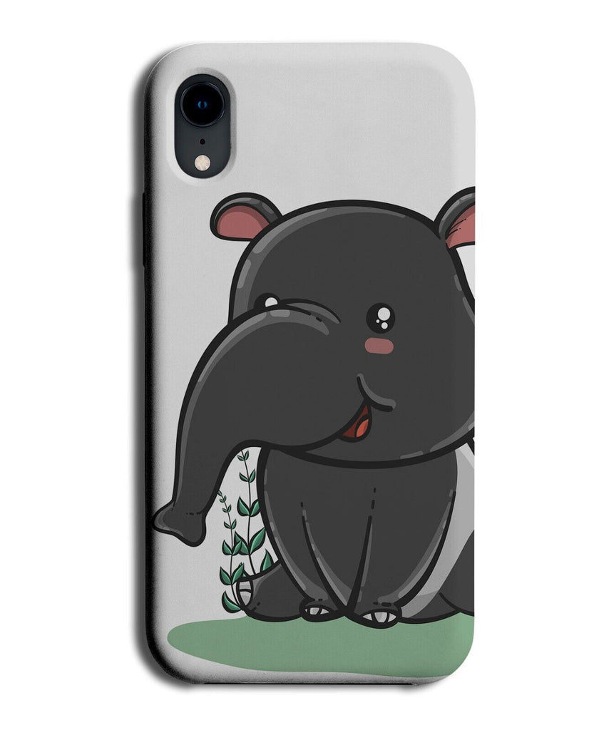 Cartoon Tapir Animal Phone Case Cover Tapirs Animals Kids Children's Black BI10