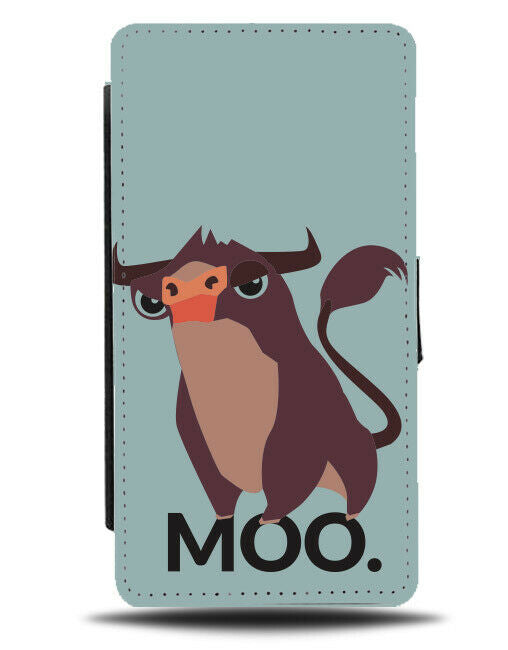 Cartoon Bull Flip Wallet Phone Case Bulls Male Cow Moo Funny Gift Present E132