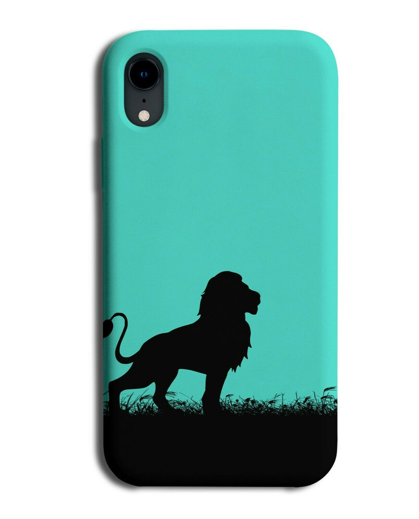 Lion Silhouette Phone Case Cover Lions Turquoise Green i275