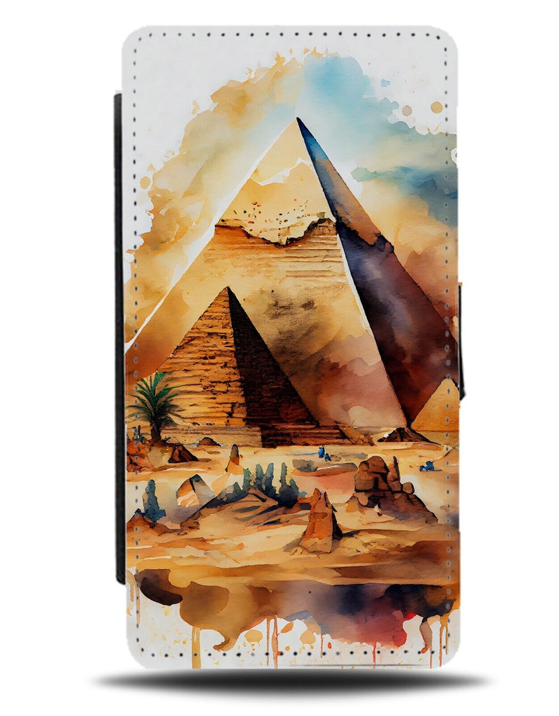 Watercolour Egyptian Pyramids Flip Wallet Case Pyramid Egypt Of Giza Art DG62