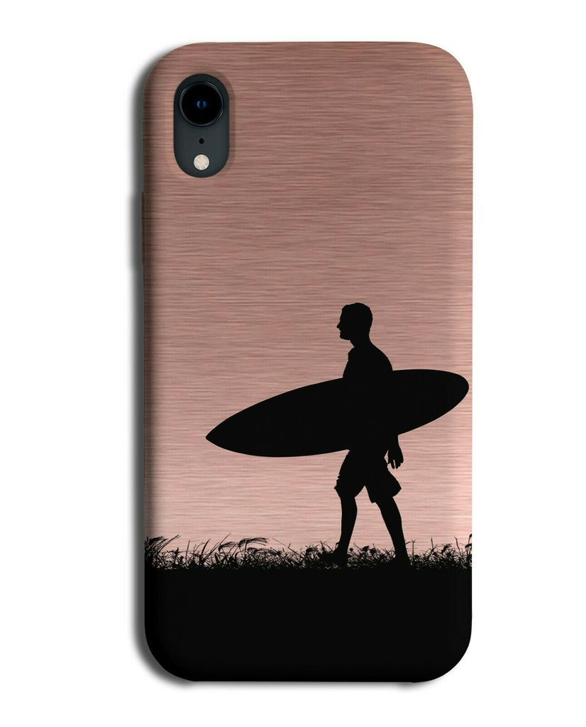 Surfboard Phone Case Cover Surfer Surf Board Surfing Rose Gold Coloured i686