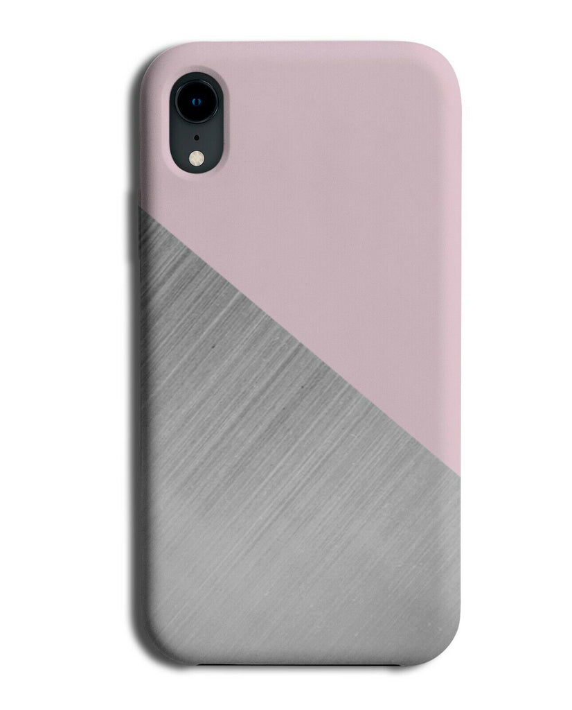 Baby Pink And Silver Coloured Phone Case Cover Half and Half Pattern Design i341