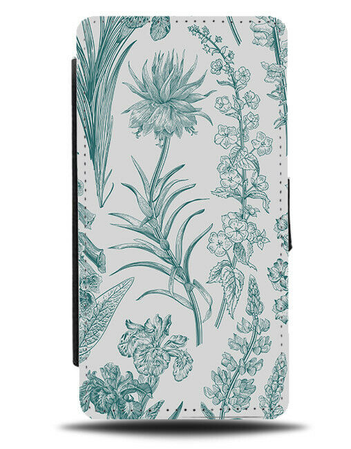 Green Wildlife Bushes Flip Wallet Case Bush Coloured Floral Themed Drawings G210