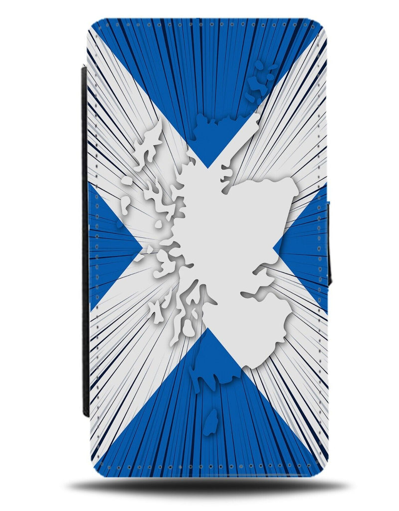 Scotland Map Flip Wallet Case Flag Design Scottish Style Highlands Highland CN02