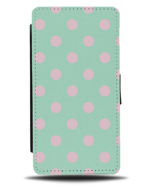 Mint Green and Baby Pink Polka Dot Flip Cover Wallet Phone Case Dots Spotty i453
