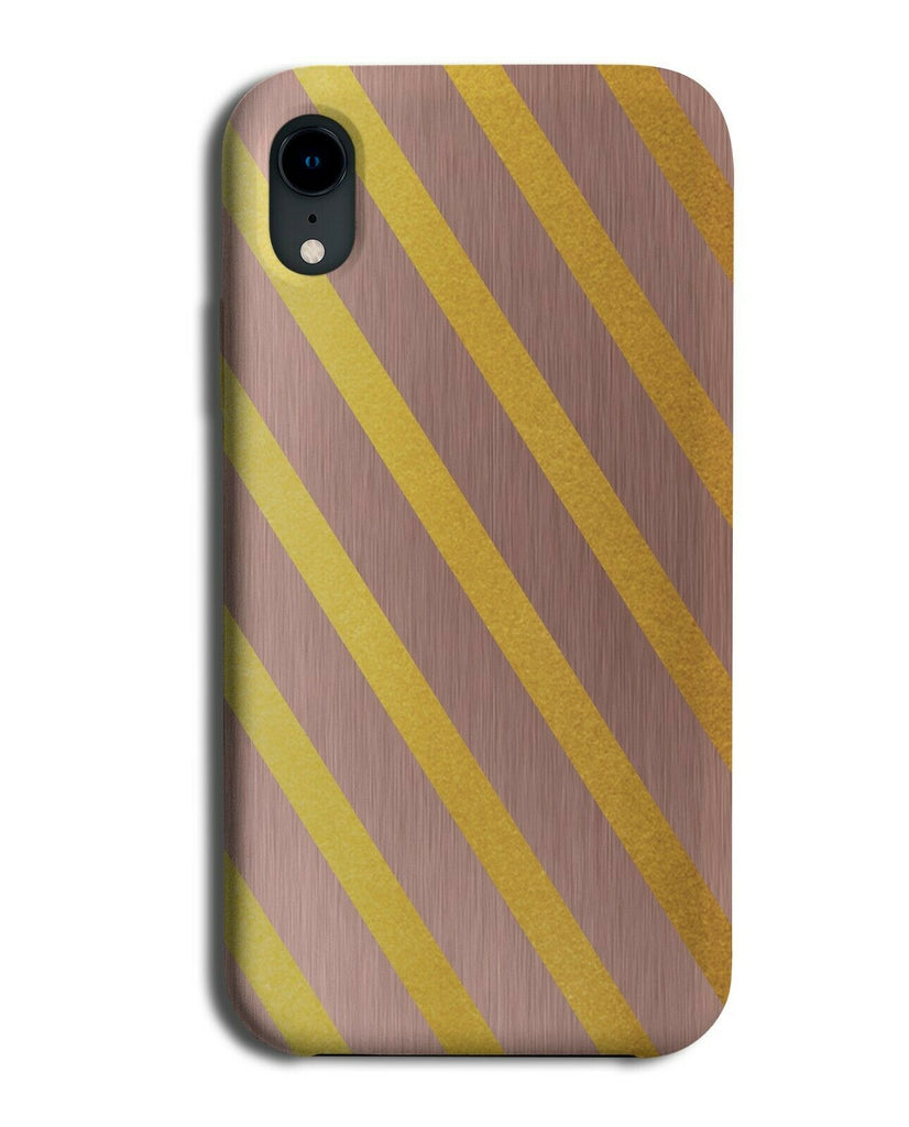 Rose Gold & Light Golden Diagonal Stripes Phone Case Cover Striped Print i843