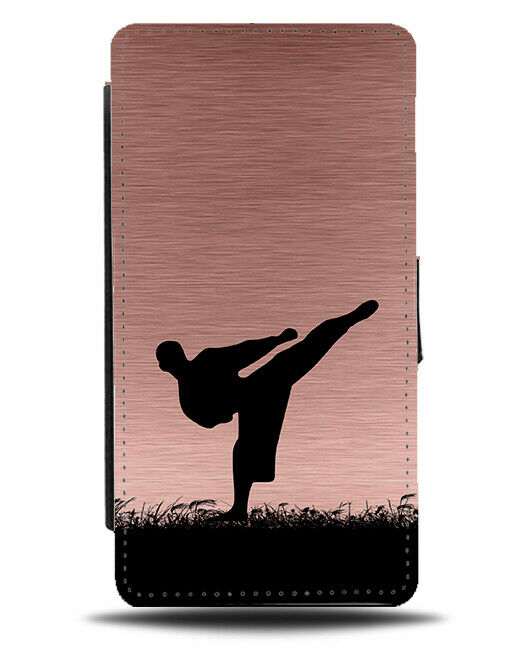 Karate Flip Cover Wallet Phone Case Jujutsi Kickboxing Boxing Rose Gold i680