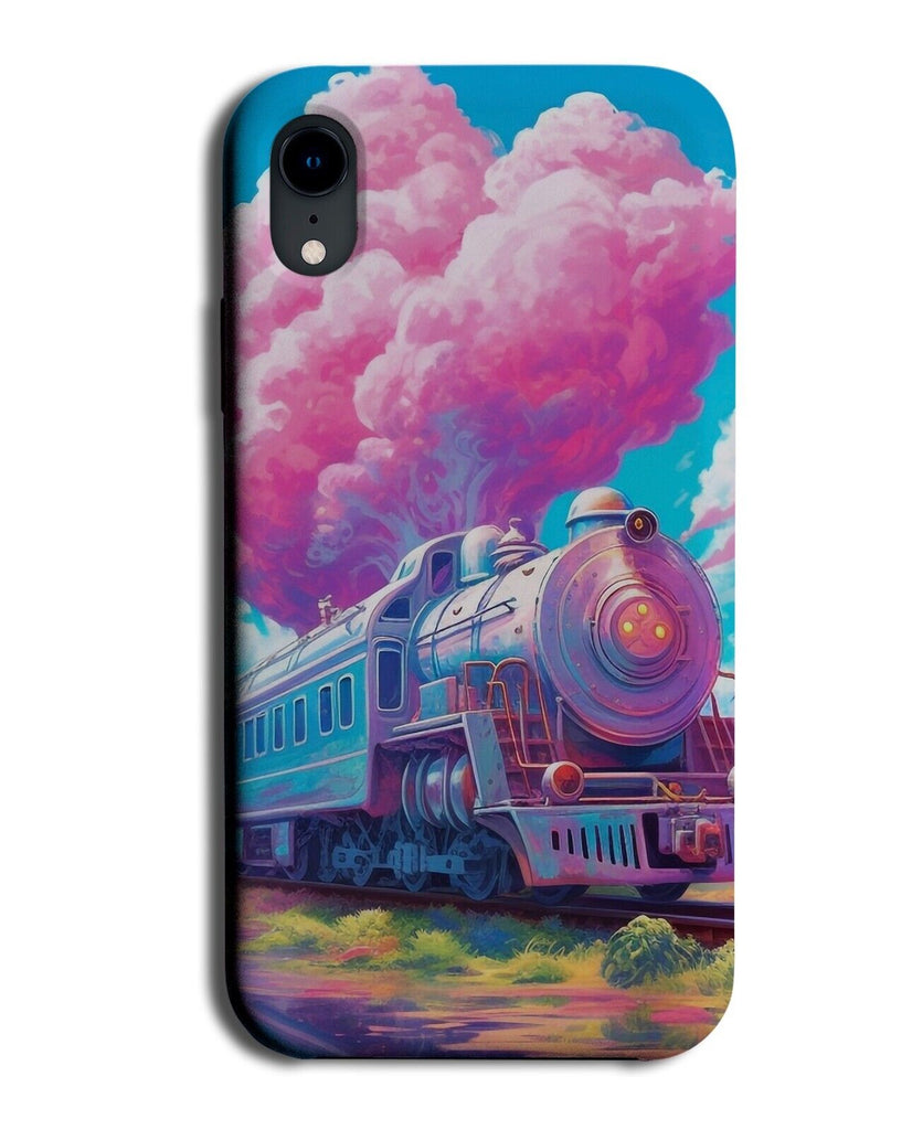 Carton Anime Style Train Phone Case Cover Pink Steam Trains Comic Railway DG22