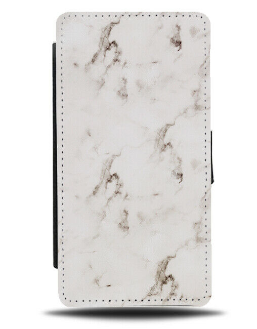 White Marble Effect Print Flip Wallet Case Pattern Finish Style Design G832