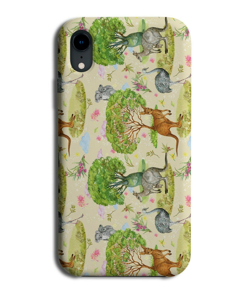 Vintage Australian Animals Phone Case Cover Australia Nature Print Pattern E819