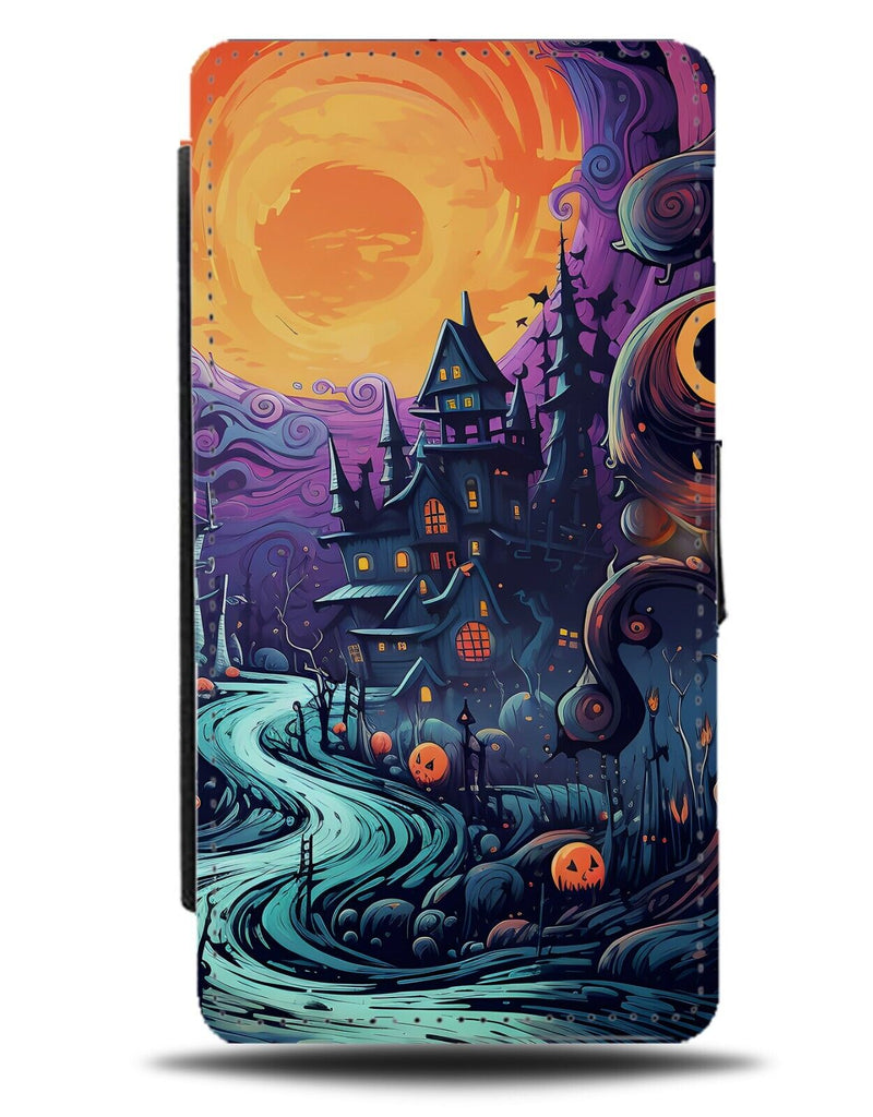 Abstract Halloween Artwork Flip Wallet Case Oil Painting Art Creepy Spooky DA61