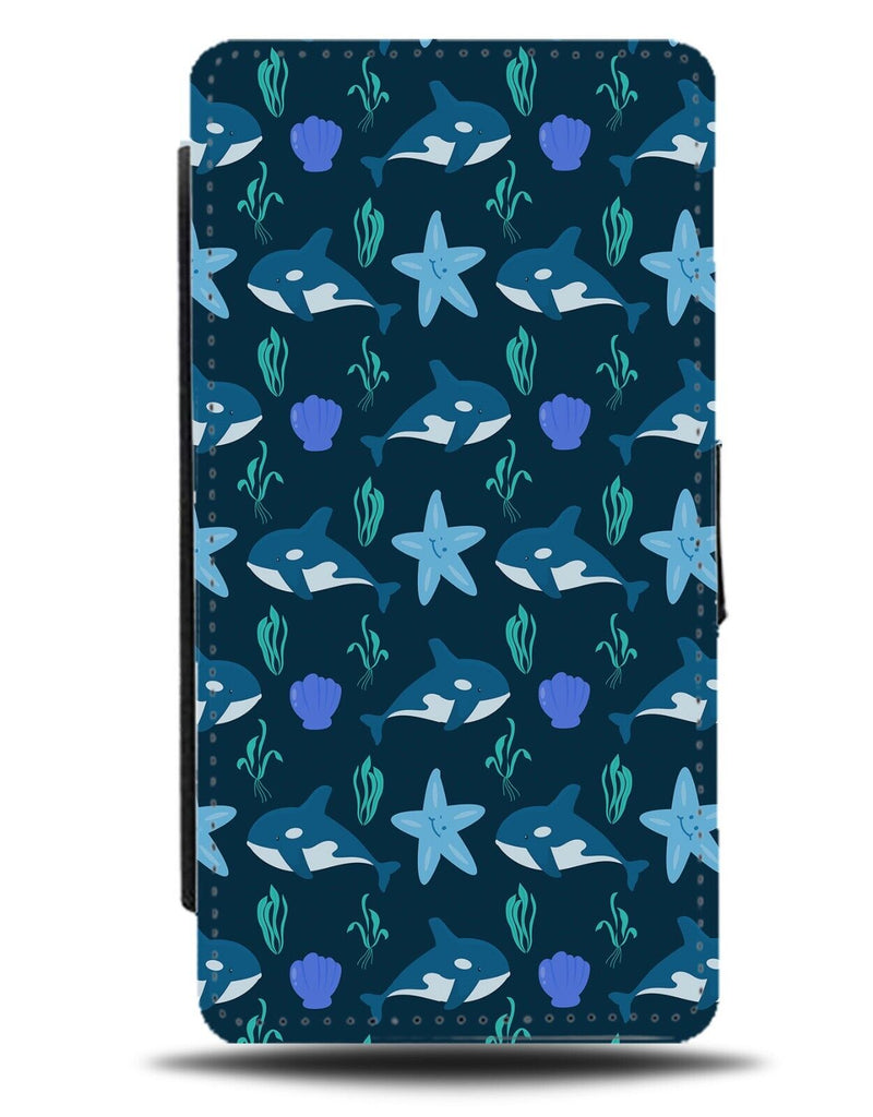 Cartoon Childrens Killer Whale Flip Wallet Case Orca Orcas Story Book Fish AX59