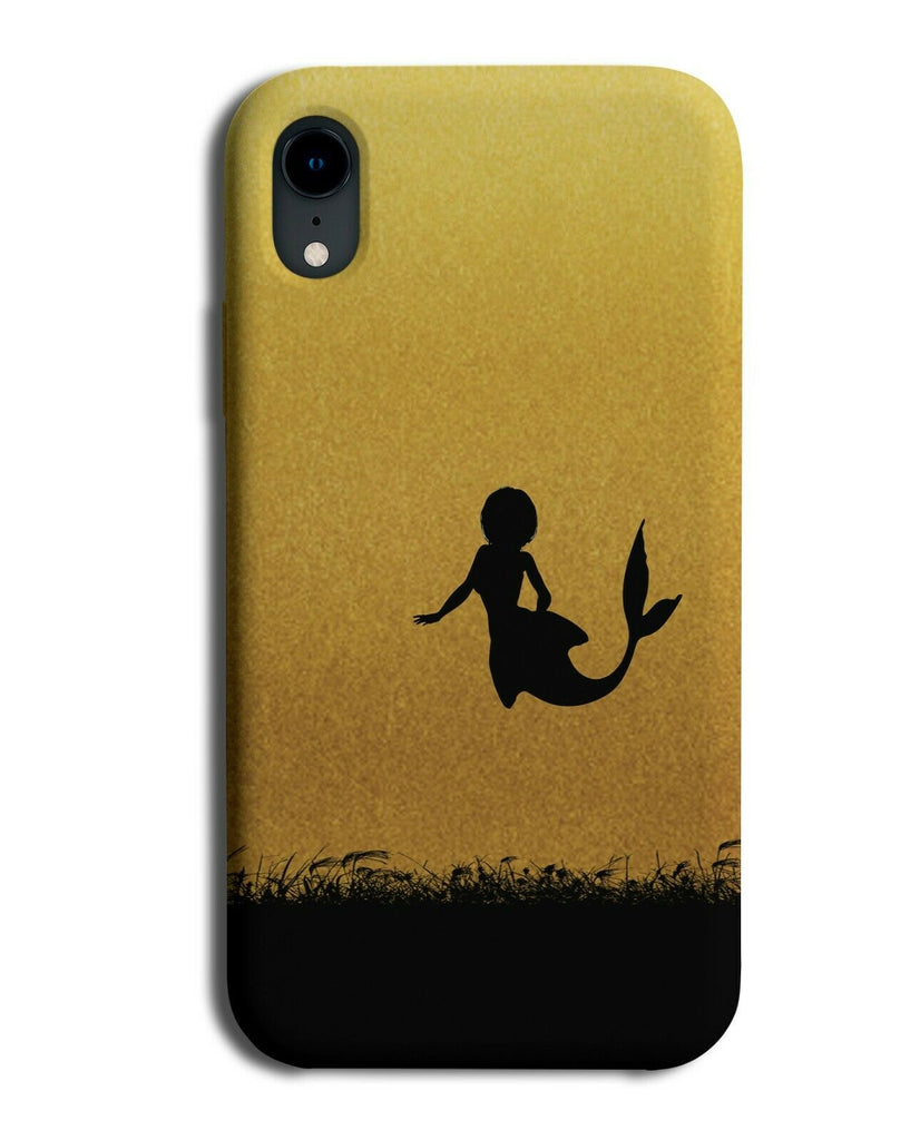 Mermaid Silhouette Phone Case Cover Mermaids Gold Golden Black Coloured H999
