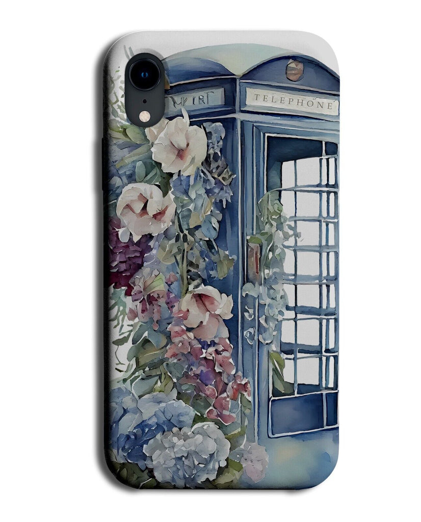 London Blue Telephone Box Phone Case Cover Roses Baby Rose Floral British CZ32