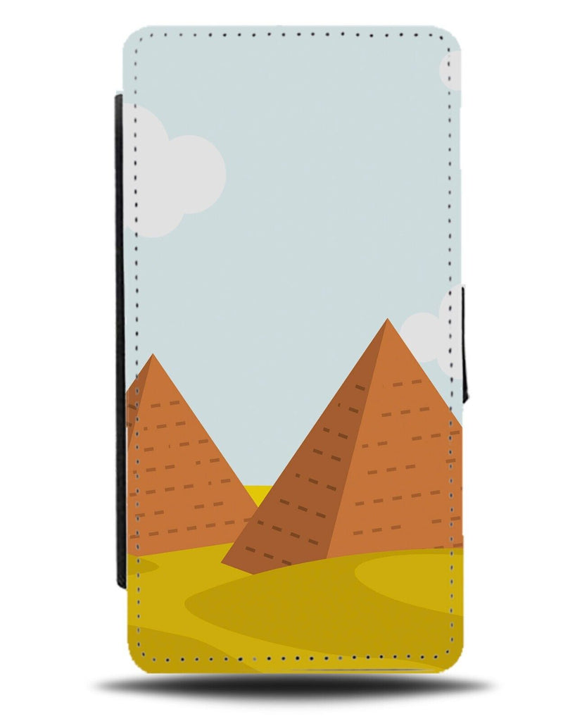 Cartoon Egyptian Pyramids Flip Wallet Case Pyramid Shapes Egypt Giza Desert AM43