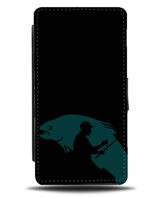 Nightitme Fishing Flip Wallet Case Fisherman Night Time Novelty Design J350