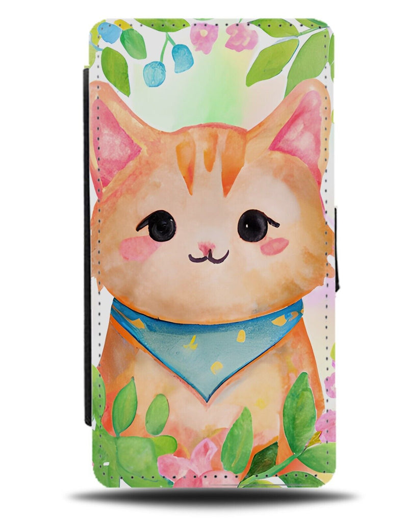 Cute Cat Watercolour Picture Flip Wallet Case Photo Art Cats Kitten Funny AF79
