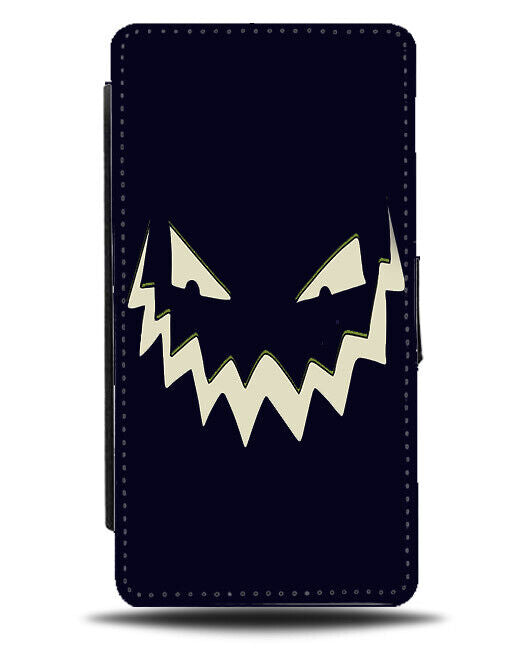 Orange Halloween Pumpkin Face Flip Wallet Case Pumpkins Carving Shapes Print 479