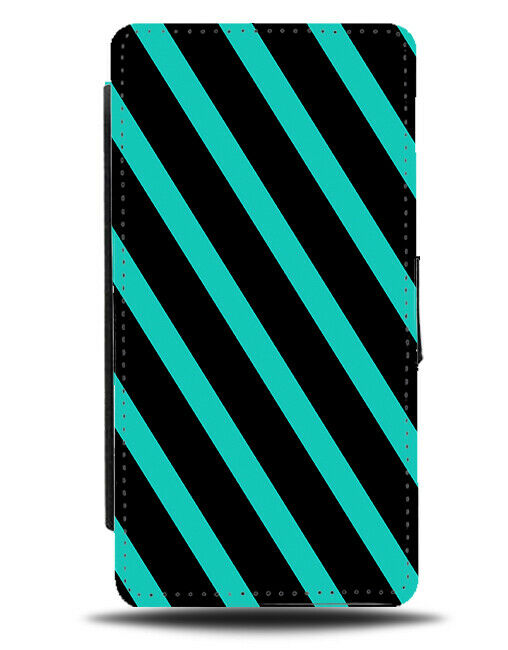 Black and Turquoise Green Striped Pattern Flip Cover Wallet Phone Case Boys i897