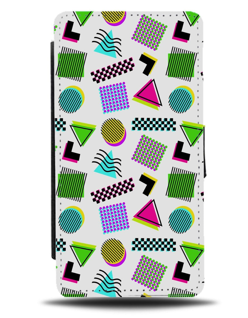 Throwback Eighties Pattern Flip Wallet Case 80s Eighty's 80s Colourful 90s CY47