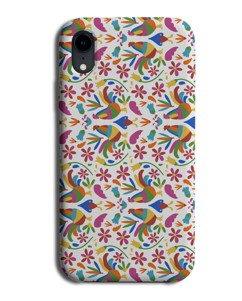 Otomi Style Colourful Rooster Phone Case Cover Roosters Pattern Design K809