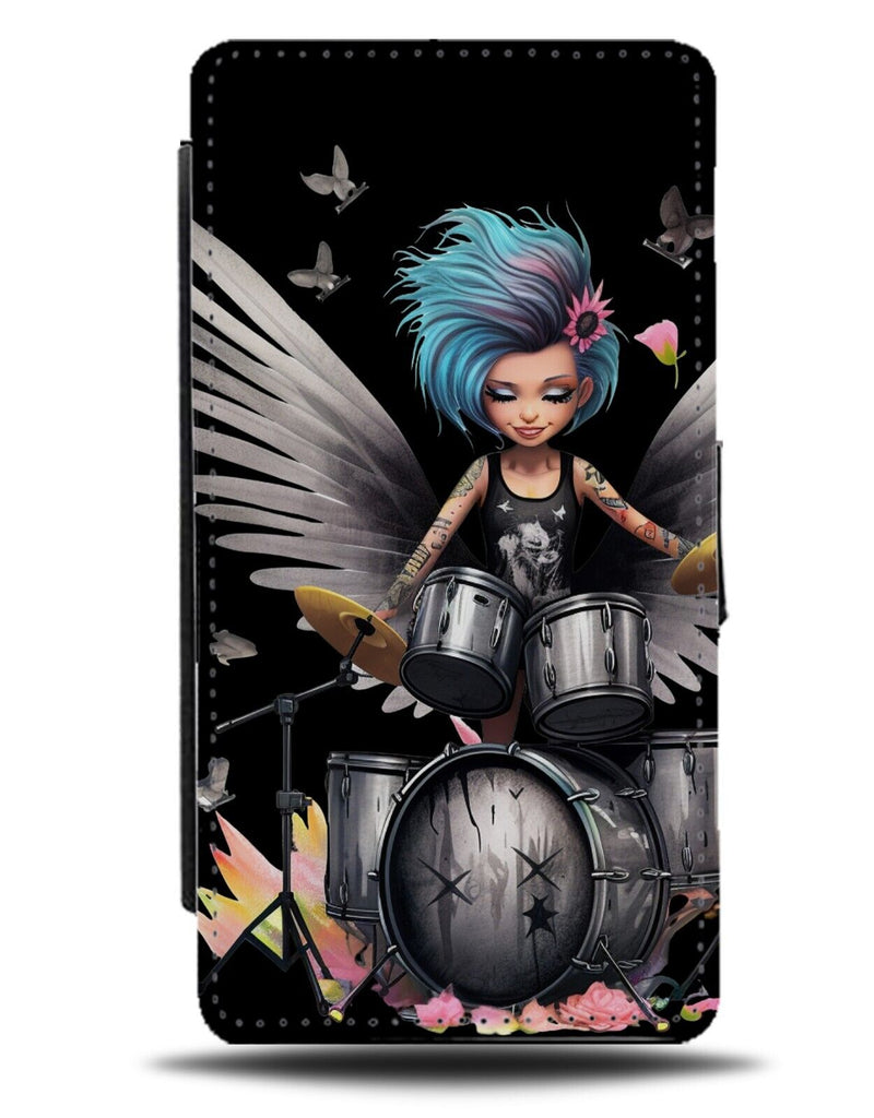 Girl Drummer Flip Wallet Case Drum Drums Drumming Girls Goth Chick Emo CY31