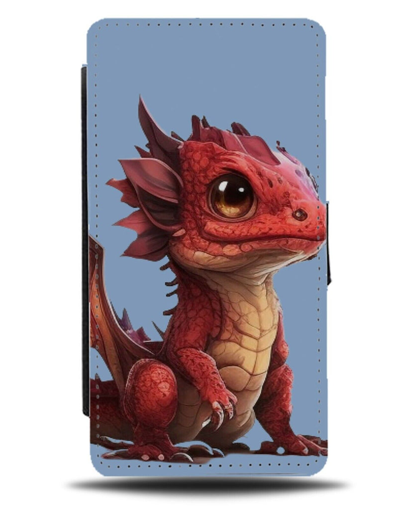 Baby Red Dragon Flip Wallet Case Dragons Fiery Coloured Colour Japanese BF56